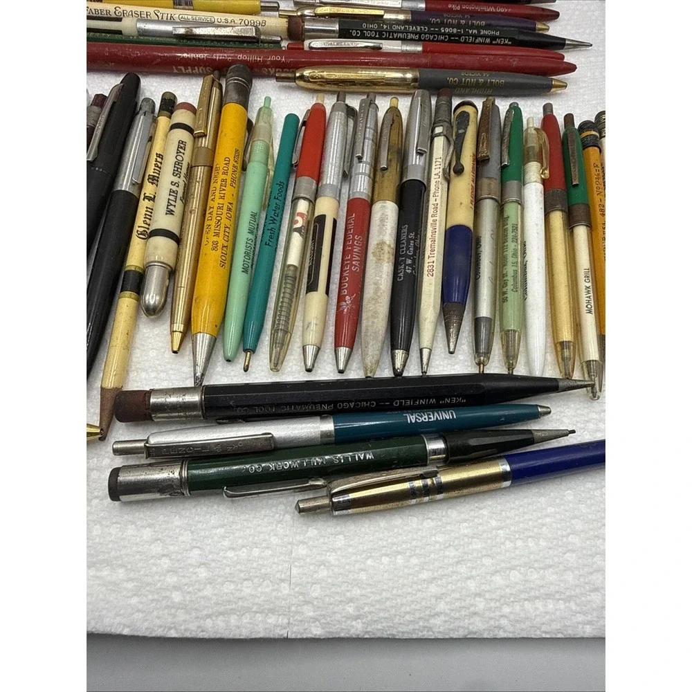 Lot of 60 Vintage Advertising Pens Pencils (untested)